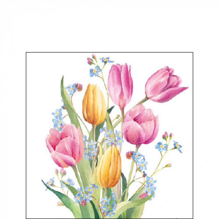 Serviette petite Bouquet de tulipes
