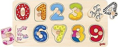 Puzzle - Chiffre avec images cachées - Apprendre à compter - 10 pièces - 15x30 cm